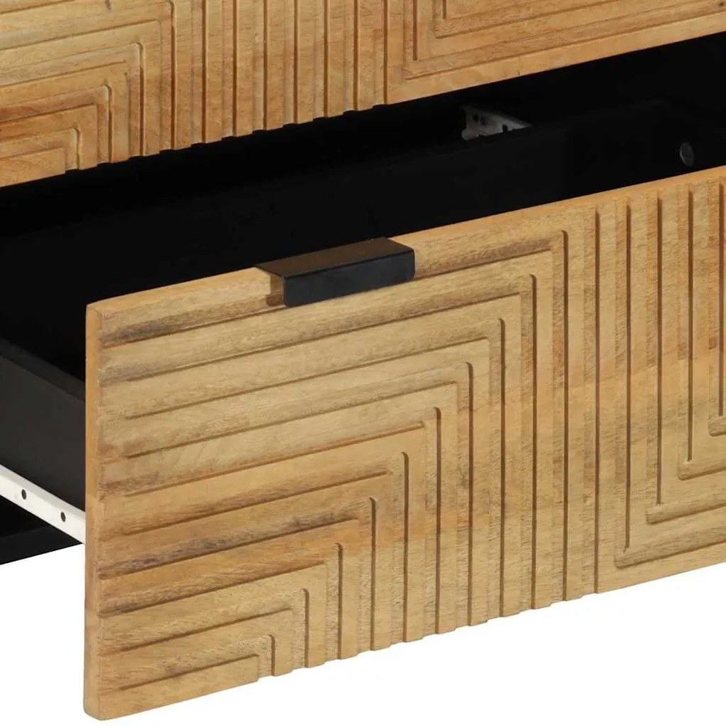 3 τεμαχίων Sideboards καφέ 60x33x75 cm μασίφ ξύλο Mango - Καφέ