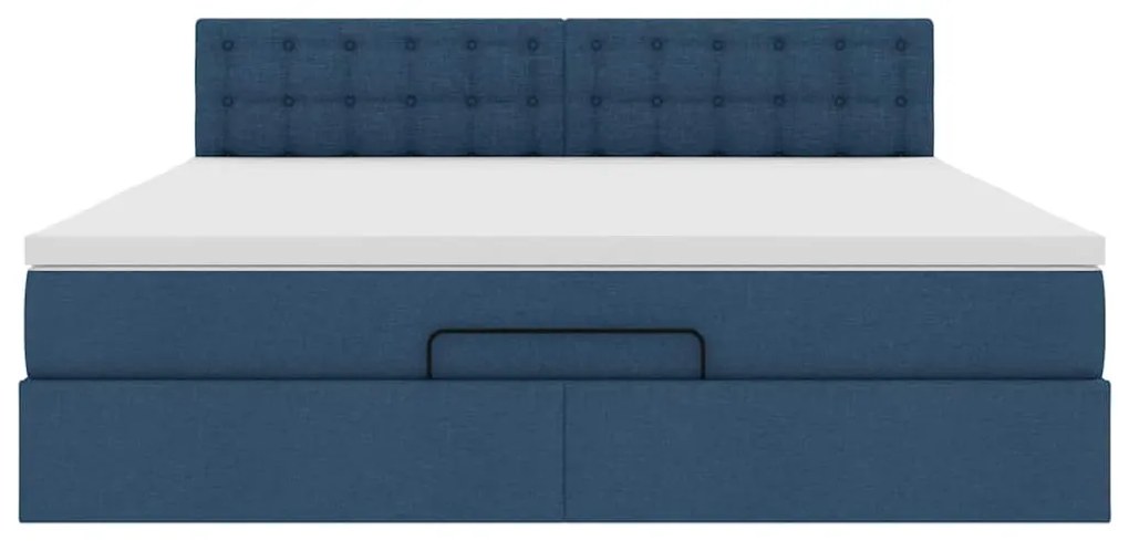 Οθωμανικό κρεβάτι με στρώμα μπλε 160x200cm ύφασμα 3311642