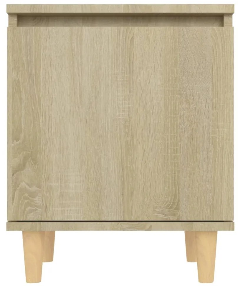 vidaXL Κομοδίνο Sonoma Δρυς 40 x 30 x 50 εκ. με Μασίφ Ξύλινα Πόδια