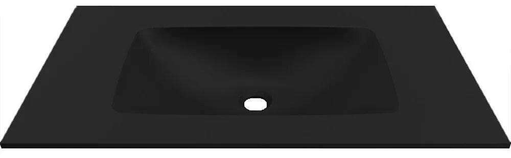 Νιπτήρας Ένθετος Επίπλου Deciso 120 BDDEC120BK 120,5x46x12cm Black Karag Τεχνογρανίτης