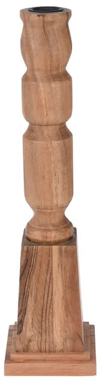 Διακοσμητικό Κηροπήγιο από Ξύλο ακακίας, με διαστάσεις 8x32cm, Καφέ