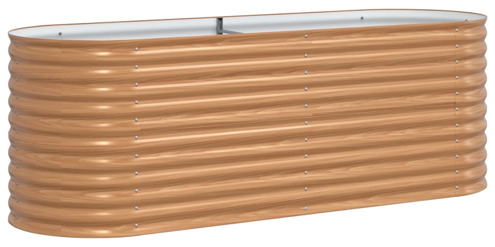 vidaXL Καφέ Υψηλό Κρεβάτι Κήπου - Όψη Ξύλου 240x80x81 εκ. Ατσάλι