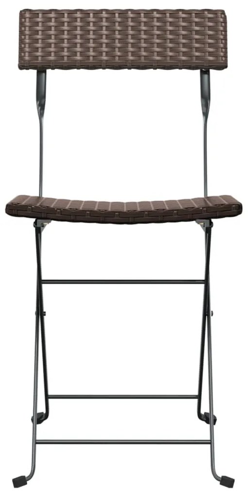 vidaXL Καρέκλες Bistro Πτυσσόμενες 6 τεμ. Καφέ Συνθετικό Ρατάν&Ατσάλι