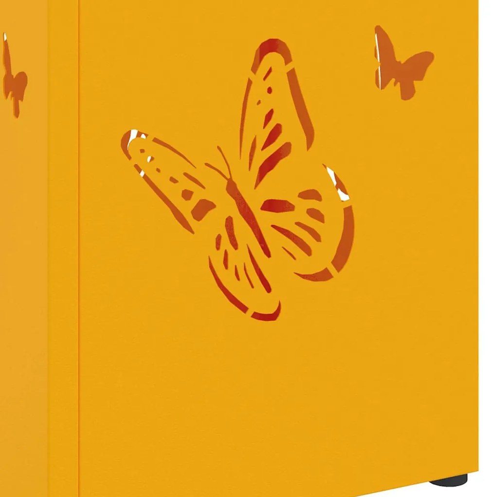 vidaXL Σχέδιο & βάση αποθήκευσης Μουσταρδί 15.5 x 15.5 x 49 εκ Μέταλλο