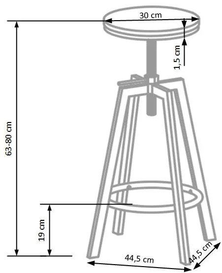 H/64 bar stool DIOMMI V-CH-H/64