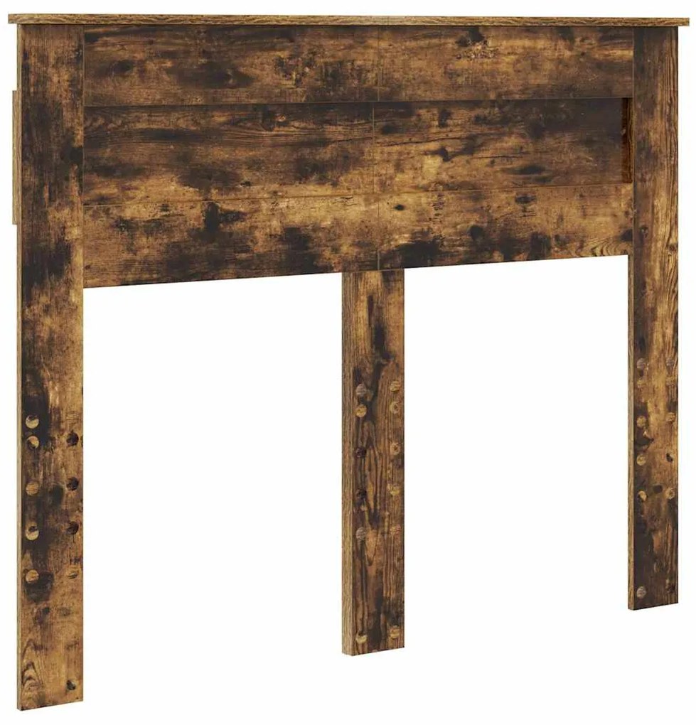 vidaXL Κεφαλάρι με κεφαλάρι Καπνιστό Δρύς 135 cm Επεξεργασμένο ξύλο