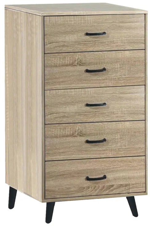 Intrahome Συρταριέρα Adrenile Intrahome mdf σε φυσική απόχρωση και μαύρο μεταλλικό πόδι 80x40x114εκ | SKU: INTRAPA-183111220