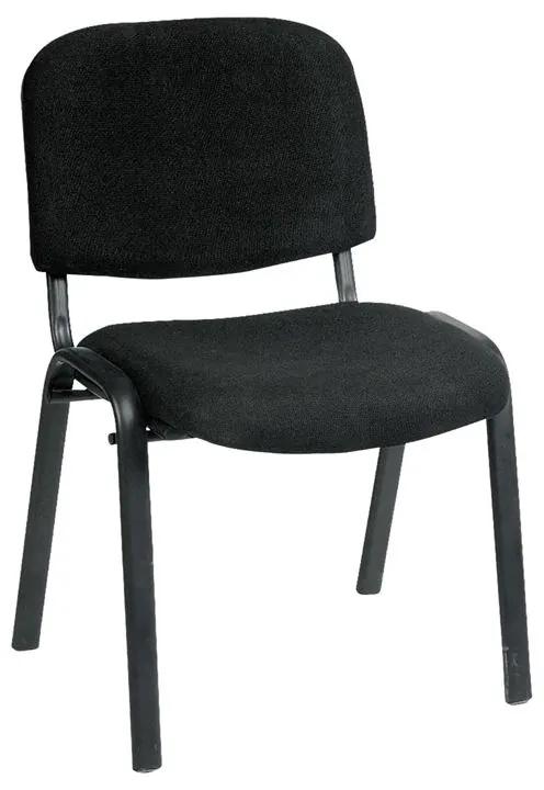 SIGMA Καρέκλα Στοιβαζόμενη Γραφείου Επισκέπτη, Μέταλλο Βαφή Μαύρο, Ύφασμα Μαύρο -  55x60x79cm / Σωλ.35x16/1mm
