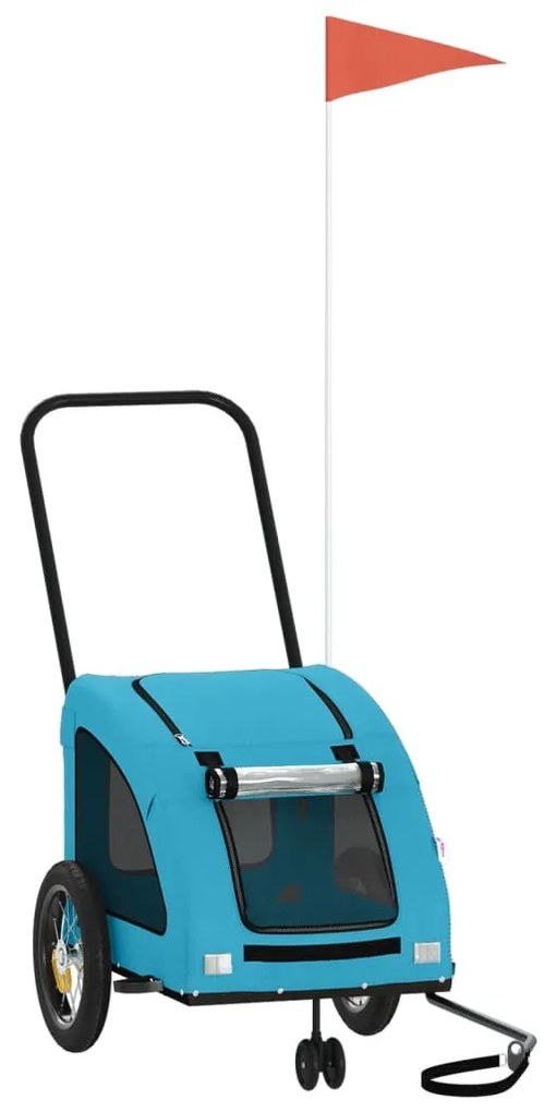 vidaXL Τρέιλερ Ποδηλάτου Κατοικίδιων Μπλε Ύφασμα Oxford/Σίδηρος