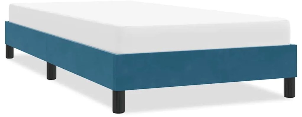 vidaXL Σκελετός Κρεβατιού Χωρίς Στρώμα Σκ. Μπλε 100x210 εκ. Βελούδινο