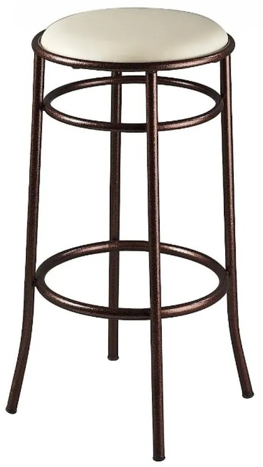 Σκαμπό μπαρ από μέταλλο/PU σε χρώμα μαύρο/λευκό Φ40x77