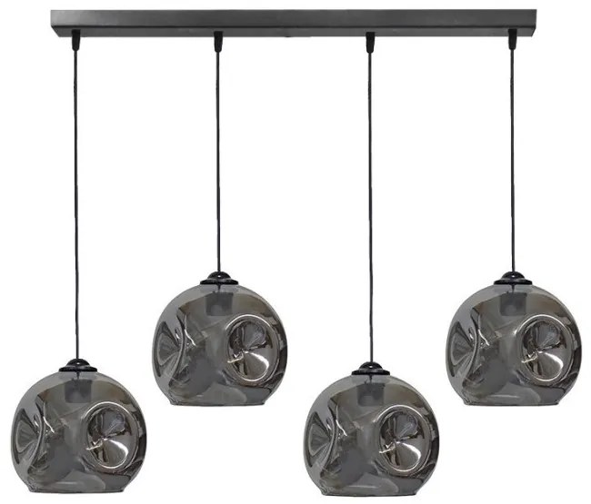 Κρεμαστό Φωτιστικό Οροφής 4xE27 Γυαλί Pop Heronia Lighting-02-0414-Φιμέ/Smoke 02-0414