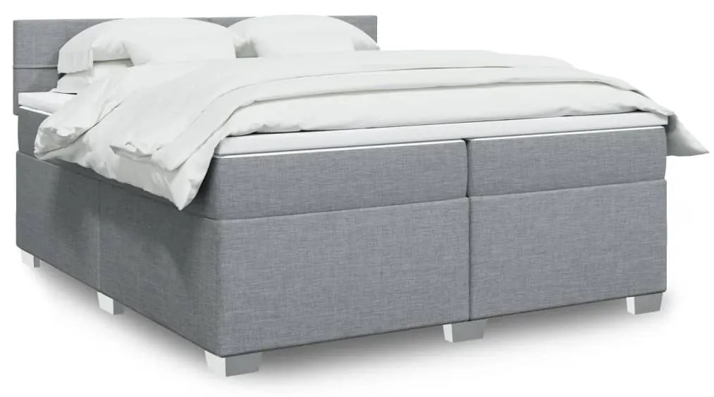 ΚΡΕΒΑΤΙ BOXSPRING ΜΕ ΣΤΡΩΜΑ ΑΝΟΙΧΤΟ ΓΚΡΙ 200X200 ΕΚ. ΥΦΑΣΜΑΤΙΝΟ 3288295