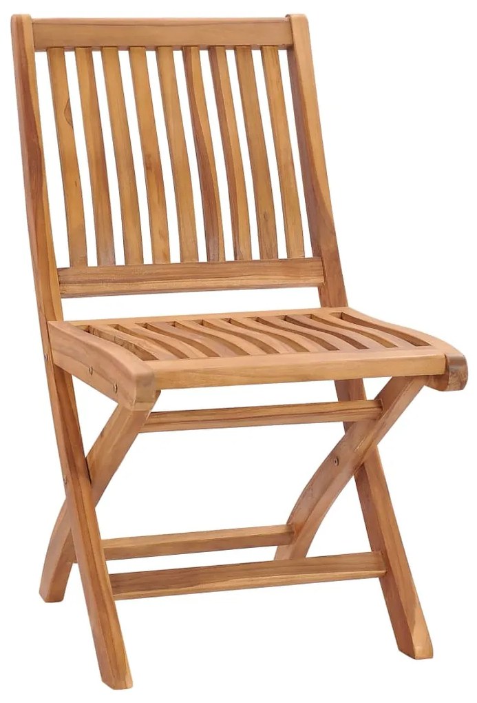 vidaXL Καρέκλες Κήπου 2 τεμ. από Μασίφ Ξύλο Teak & Γκρι Καρό Μαξιλάρια