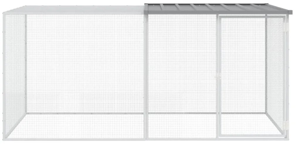 vidaXL Κοτέτσι - Κλουβί με Στέγη Αν. Γκρι 203x98x90 εκ. Γαλβαν. Ατσάλι