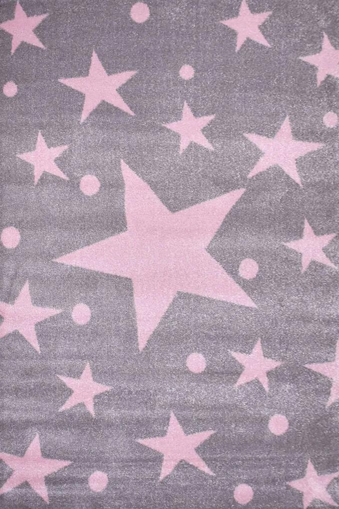 Χαλί Παιδικό Breeze Stars Pink-Grey 160X230cm