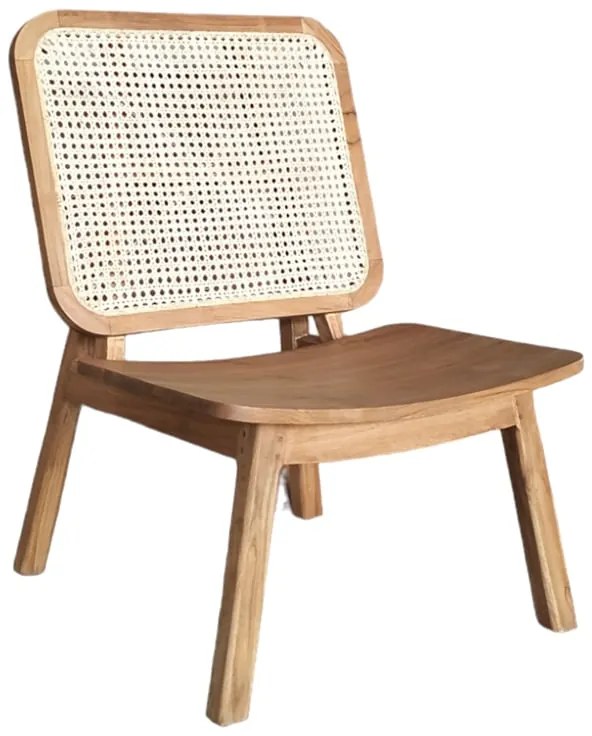 Καρέκλα Viborg pakoworld φυσικό teak ξύλο-φυσικό rattan 60x75x87εκ