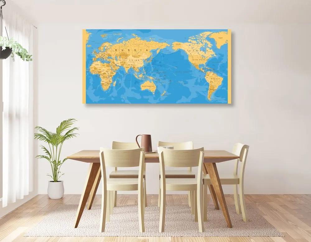 Εικόνα του παγκόσμιου χάρτη σε ένα ενδιαφέρον σχέδιο - 100x50