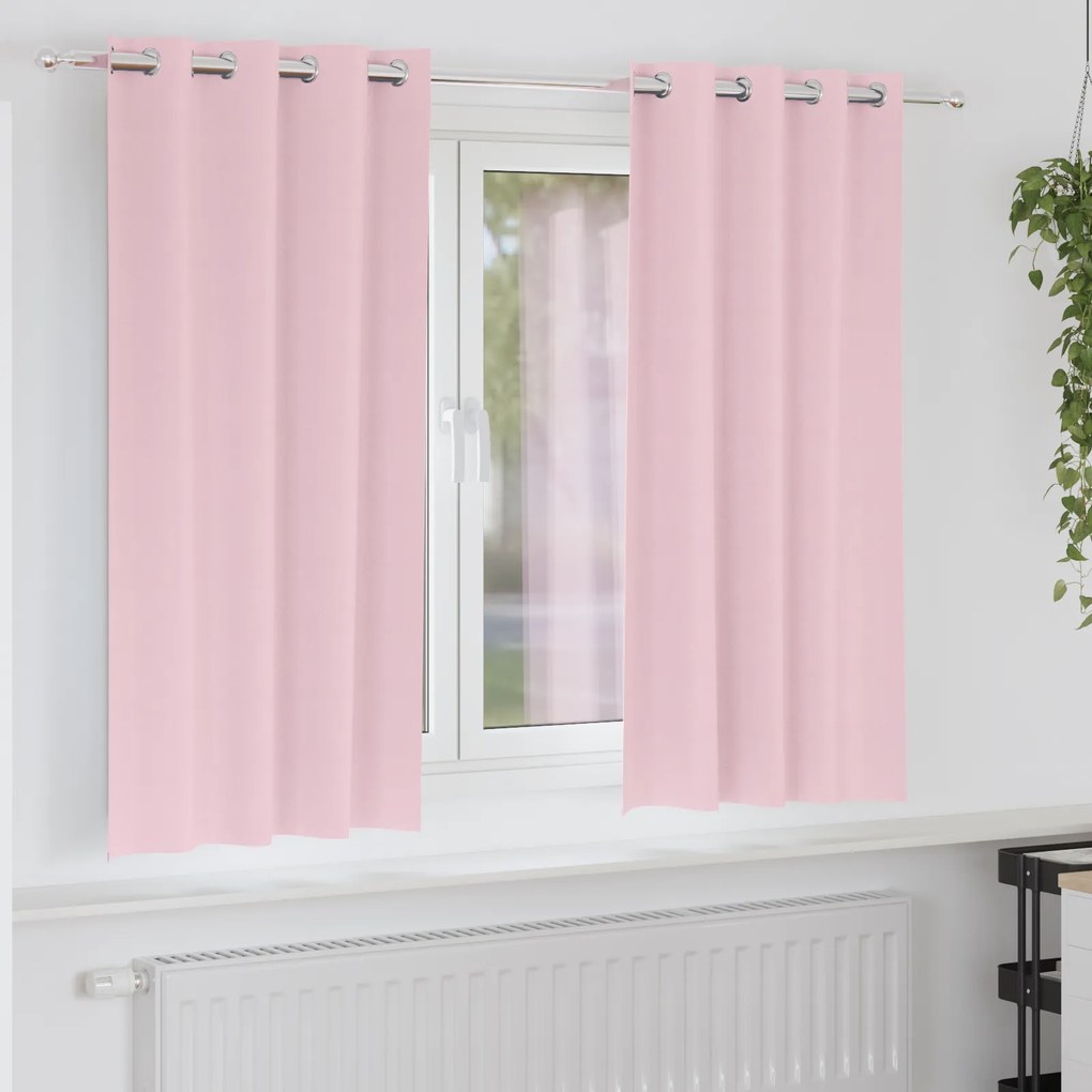 vidaXL Κουρτίνες 2 pcs Μωρουδίστικο Ροζ 175 x 140 εκ. Πολυεστέρας