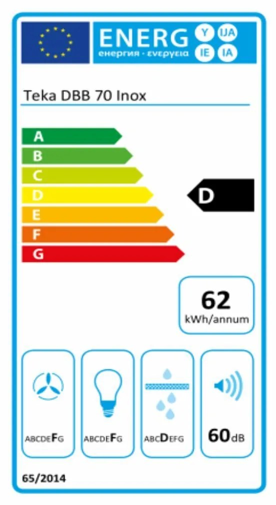 Συμβατικός Απορροφητήρας Teka DBB70 INOX Ασημί Χάλυβας