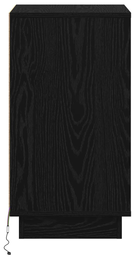 vidaXL Κομοδίνο με LED Μαύρης Δρυός 39x34.5x65 εκ. Επεξεργασμένο Ξύλο