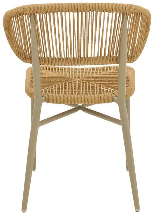 Καρέκλα Agus αλουμινίου-pe rattan στοιβαζόμενη σε καφέ απόχρωση 55x63x77εκ 55x63x77 εκ.