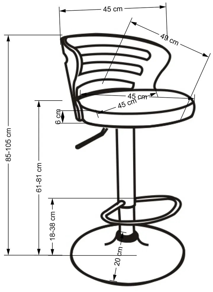 Καρεκλα Bar / Παγκου 109 Εκρου