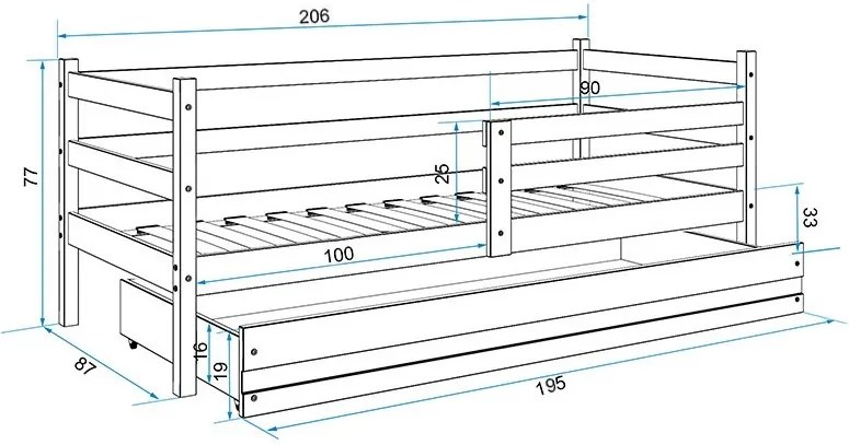 Κρεβάτι Puzzle-Γραφίτης-200 x 90