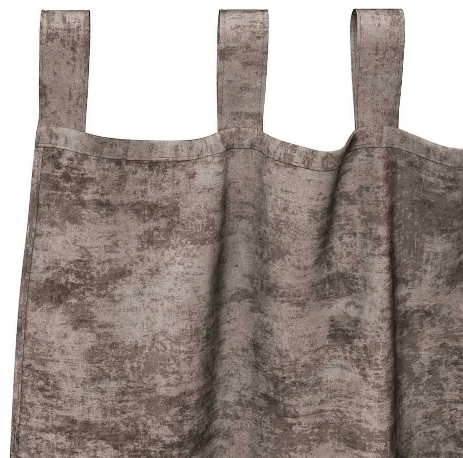 vidaXL Κουρτίνα με κουρτίνες 2 pcs Καπουτσίνο 140 x 140 cm Βελούδο