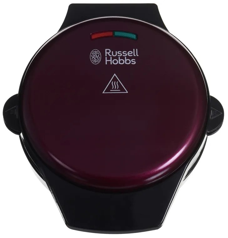 Συσκευή για βάφλες 3σε1 Russell Hobbs Fiesta 24620-56, 900w, Ανταλλακτικές πλάκες, Καπάκι ασφαλείας με αυτόματο κλείδωμα, Μπορντό/Μαύρο χρώμα