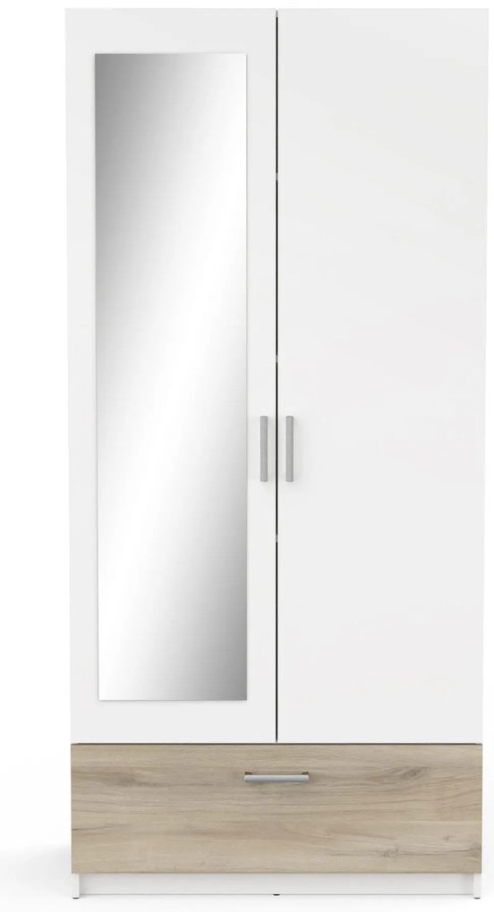 Ντουλάπα Coben δίφυλλη-Δρυς - Λευκό