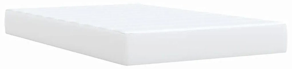 Κρεβάτι Boxspring με Στρώμα Λευκό 120x200εκ.από Συνθετικό Δέρμα - Λευκό