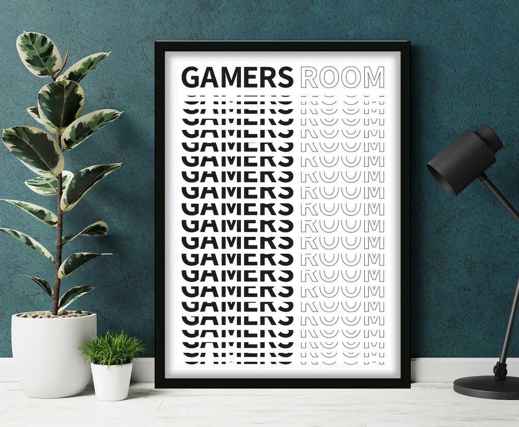 Πόστερ &amp; Κάδρο Gamers Room GM155 30x40cm Μαύρο Ξύλινο Κάδρο (με πόστερ)