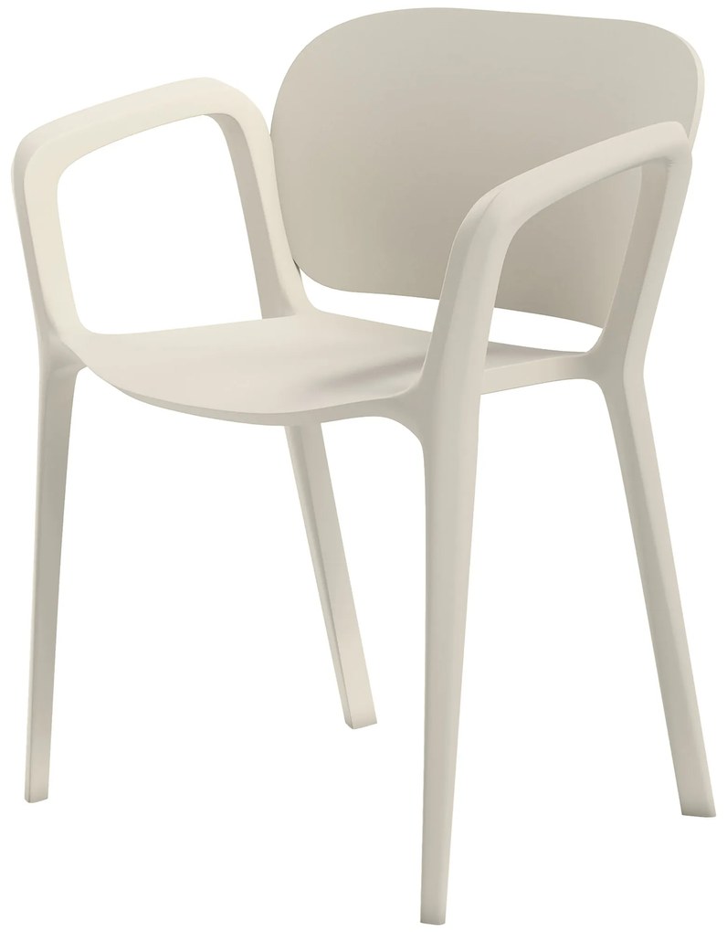 Outsunny Σετ 4 καρεκλών κήπου, ανθεκτικές στις καιρικές συνθήκες, πλαστικές καρέκλες κήπου, στοιβαζόμενες, με μπράτσα, πλάτη, έως 120 kg