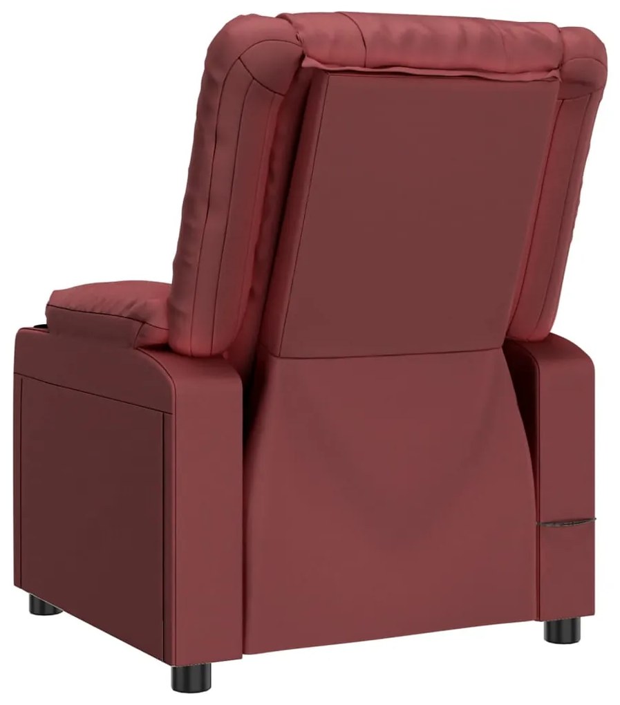 vidaXL Πολυθρόνα Ανακλινόμενη Μπορντό από Συνθετικό Δέρμα