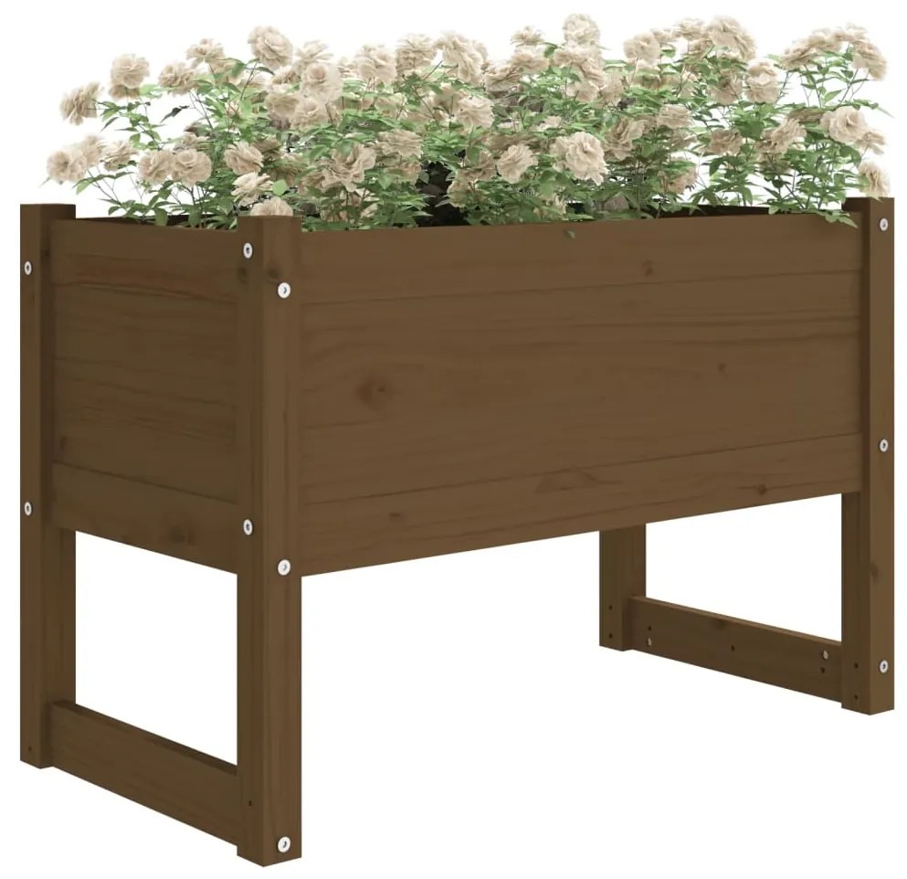 vidaXL Ζαρντινιέρα Καφέ Μελί 78x40x52 εκ. από Μασίφ Ξύλο Πεύκου