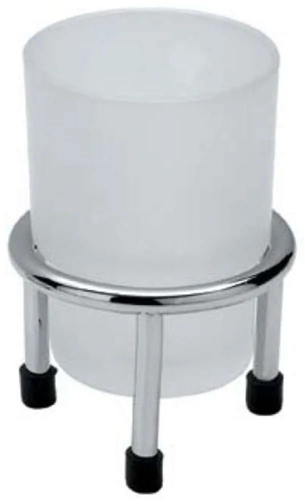 Ποτηροθήκη Holder 13-0158 Επικαθήμενη Chrome-White Gloria Brass,Glass