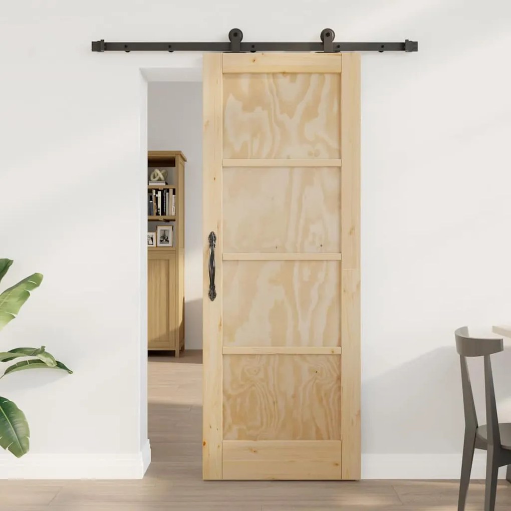 vidaXL Συρόμενη Πόρτα ORKDAL Φυσικό και μαύρο 73.5 x 198.5 εκ.