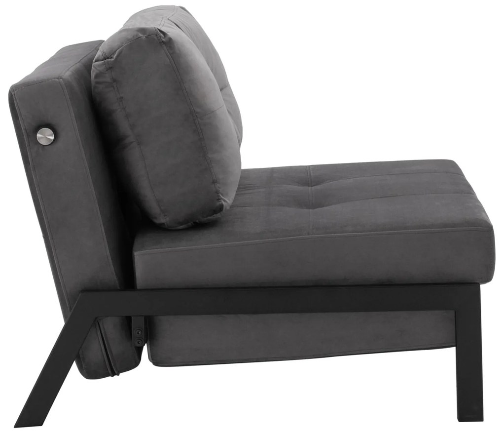 Πολυθρόνα - Κρεβάτι CONSTANCE C3078.11 Βελούδο Γκρί 95x92x66Υ εκ. 95x92x66 εκ.