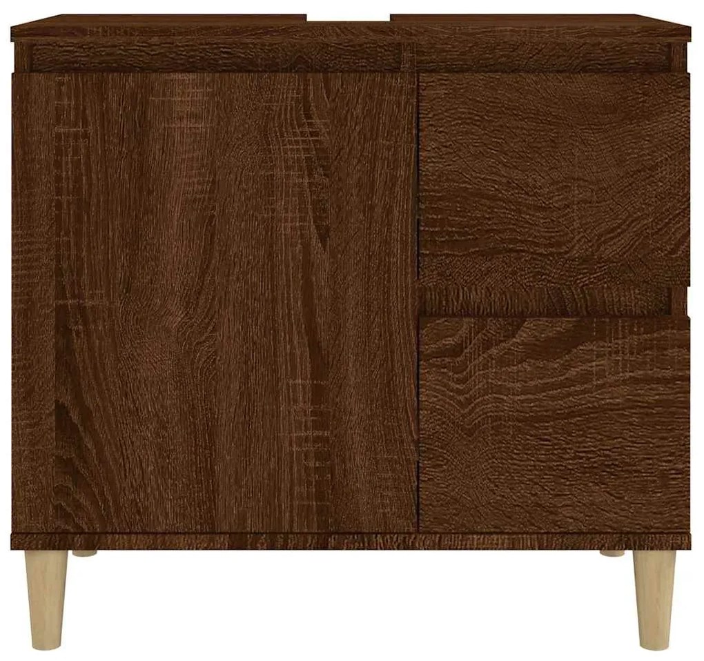 vidaXL Ντουλάπι Μπάνιου Καφέ Δρυς 65x33x60 εκ. Επεξεργασμένο Ξύλο