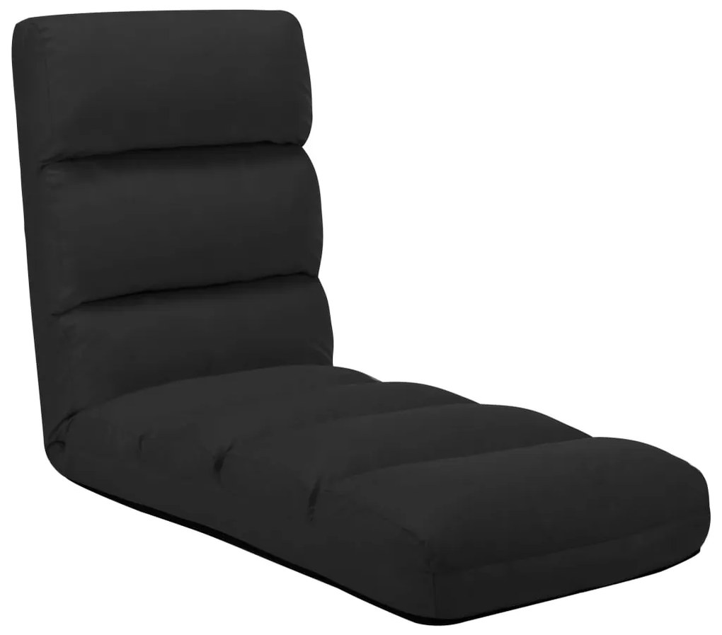 Καρέκλα Δαπέδου Πτυσσόμενη Μαύρη από Συνθετικό Δέρμα