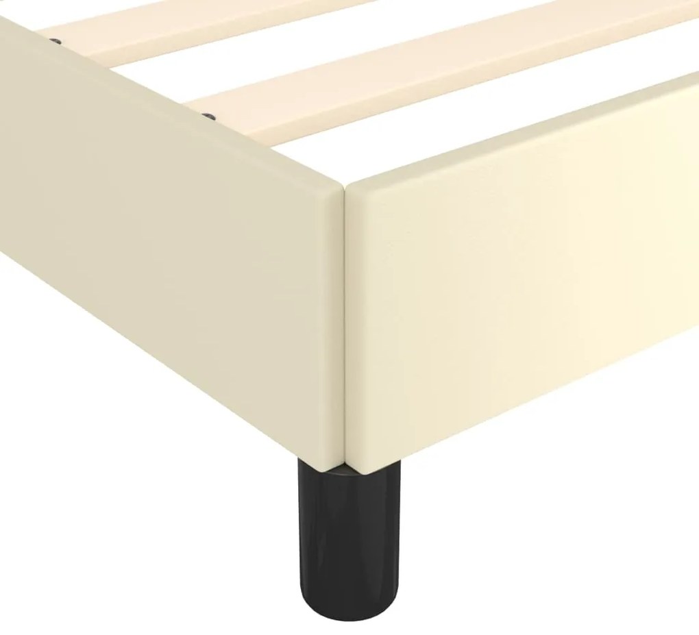 vidaXL Πλαίσιο Κρεβατιού Κρεμ 160x200 εκ. από Συνθετικό Δέρμα