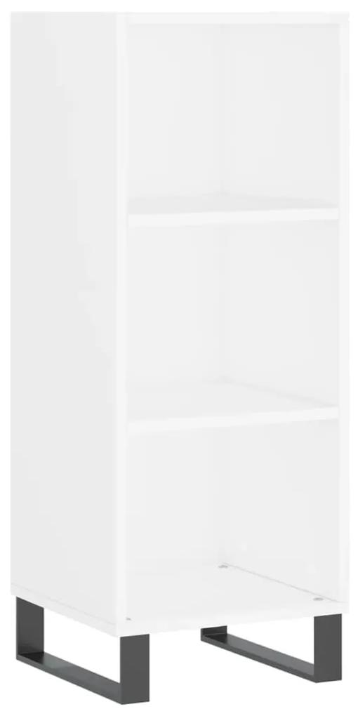 vidaXL Ραφιέρα Γυαλιστερό Λευκό 34,5x32,5x180 εκ. Επεξεργασμένο Ξύλο