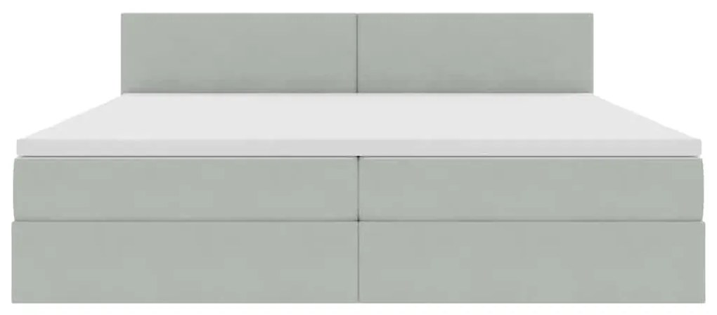 vidaXL Κρεβάτι με αποθηκευτικό χώρο και LED Ανοιχτό γκρι 200 x 200 cm