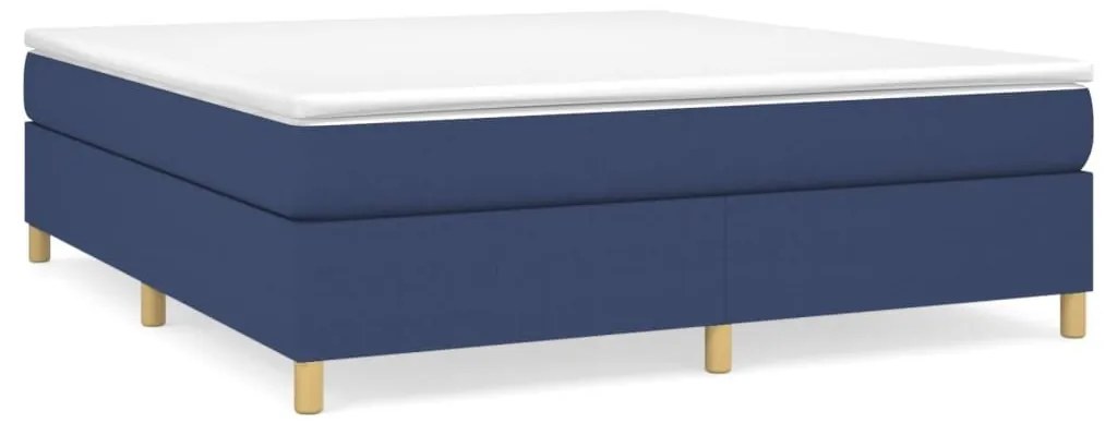 Κρεβάτι Boxspring με Στρώμα Μπλε 180x200 εκ. Υφασμάτινο - Μπλε