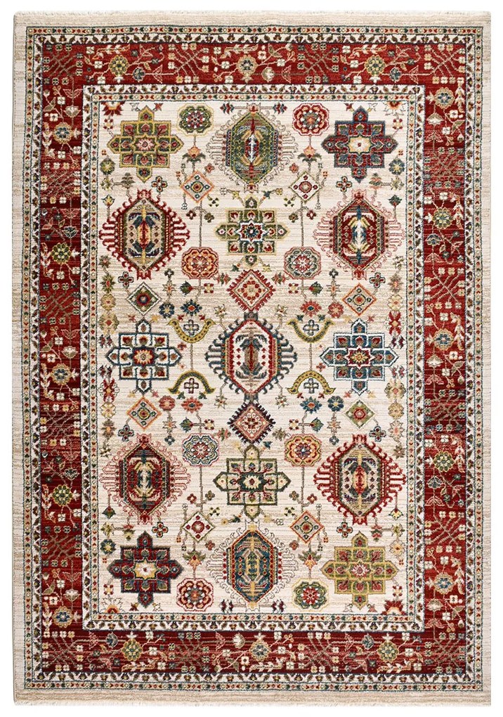 Χαλί (140x200) Polcarpet Kazak Oriental 695 Bone Bordo