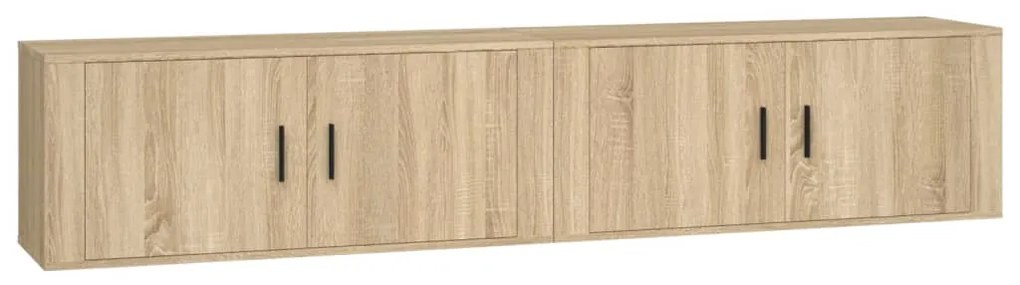 vidaXL Έπιπλα Τηλεόρασης Επιτοίχια 2 τεμ. Sonoma Δρυς 100x34,5x40 εκ