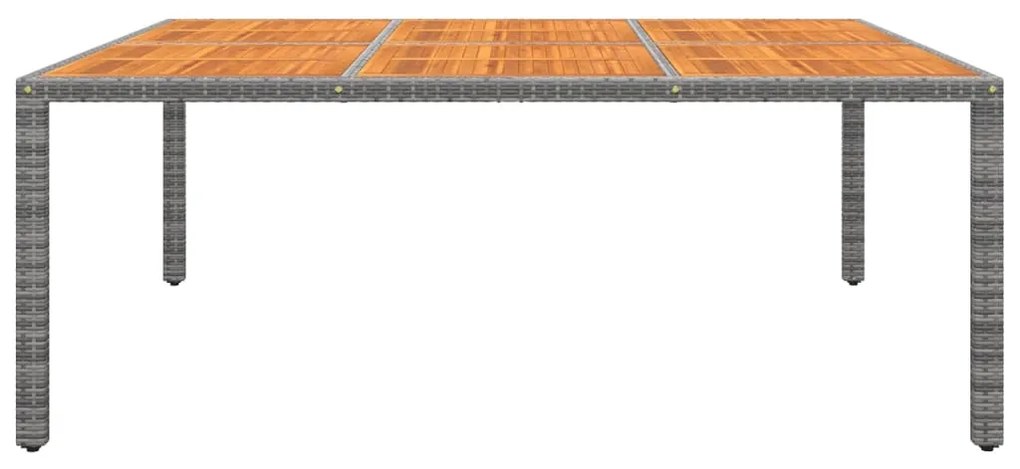 vidaXL Τραπέζι Κήπου Γκρι 200x150x75 εκ. Συνθετικό Ρατάν/Ξύλο Ακακίας