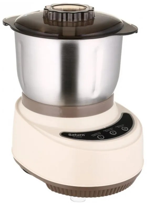 Saturn ST-FP7180 Συμπαγής επεξεργαστής τροφίμων, 500 W, άλεση, ζύμωμα, 7 L, 3 λειτουργίες, χάλκινο μοτέρ, μπεζ/καφέ
