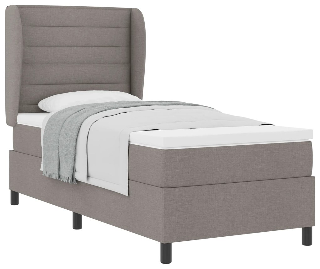 vidaXL Κρεβάτι Box Spring με Στρώμα σε Ταουπέ, 80x200 εκ, Ύφασμα